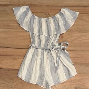 Striped Blue and White Romper